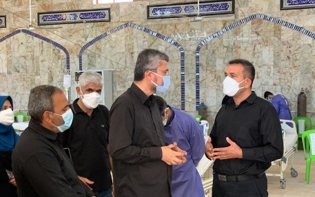 بازدید نماینده دشتستان از مرکز درمان کرونا در حسینیه اعظم برازجان+تصاویر
